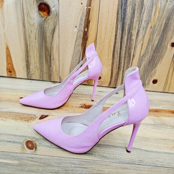 Lulus Shoes - Lulus Vanna Pink Patent Pointed-Toe Pumps